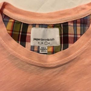 Paper denim &cloth SS Mens TShirt,LG,pale dk peach